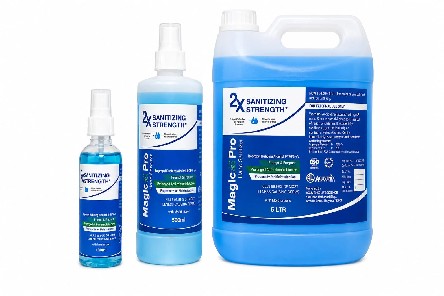 Magic Pro hand sanitizer product range
