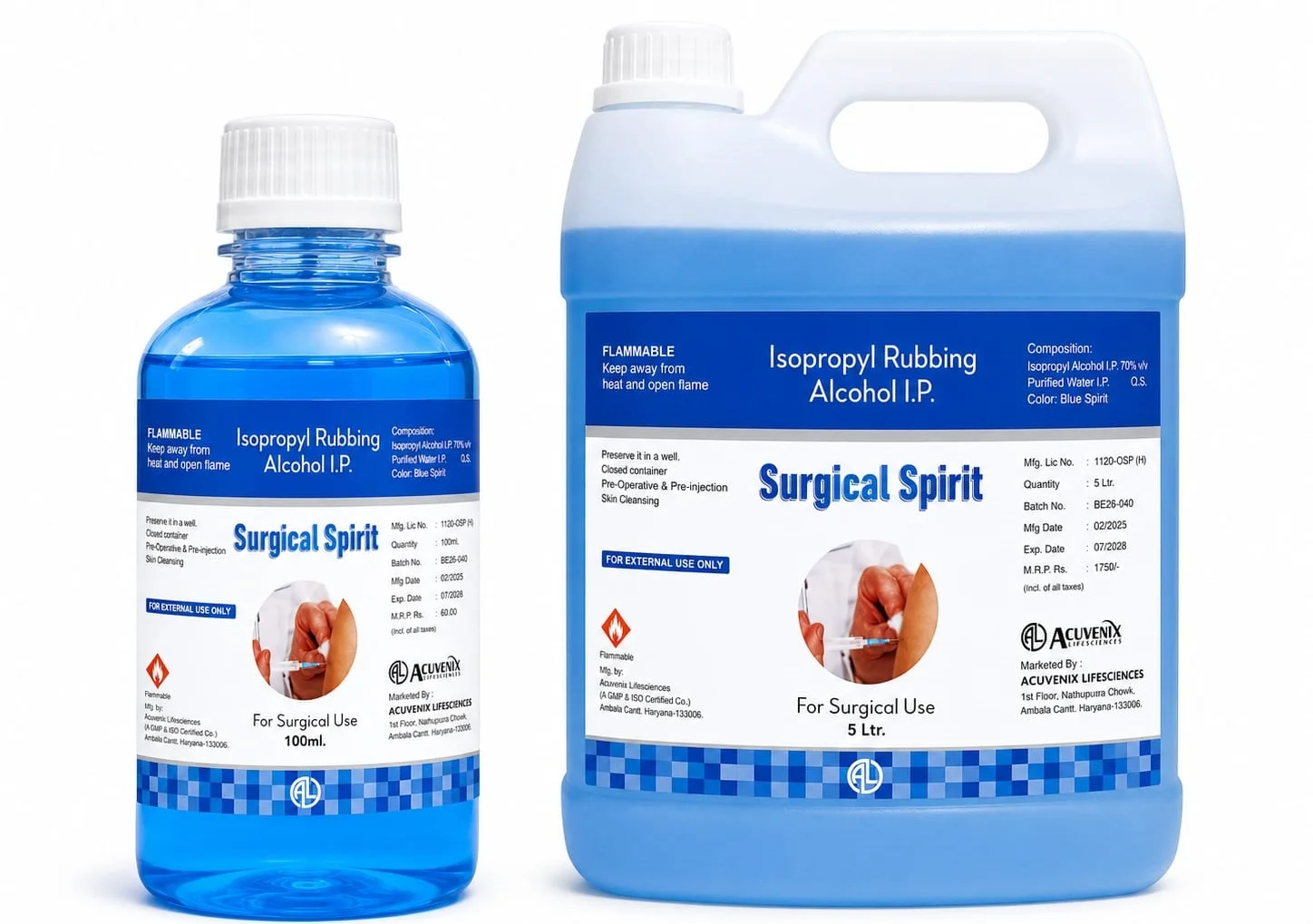 Surgical spirit product range