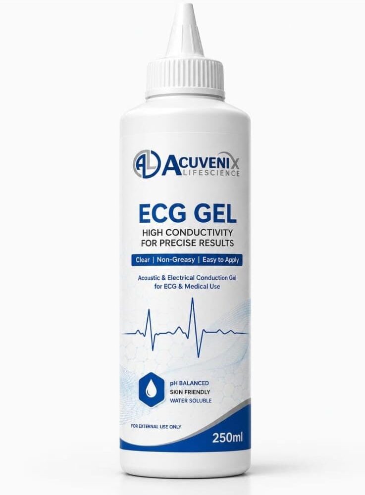 Acuvenix ECG Gel – High Conductivity Acoustic & Electrical Conduction Gel, 250ml